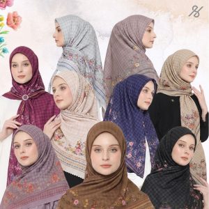 [Hessya] Naura Scarf Series Motif Segiempat Voal